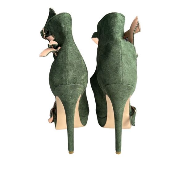 Green Suede Platform Heels, Size 14 - Picture 5 of 5